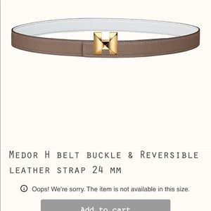 Hermes Belt Strap *Strap Only* Taupe/Blanc